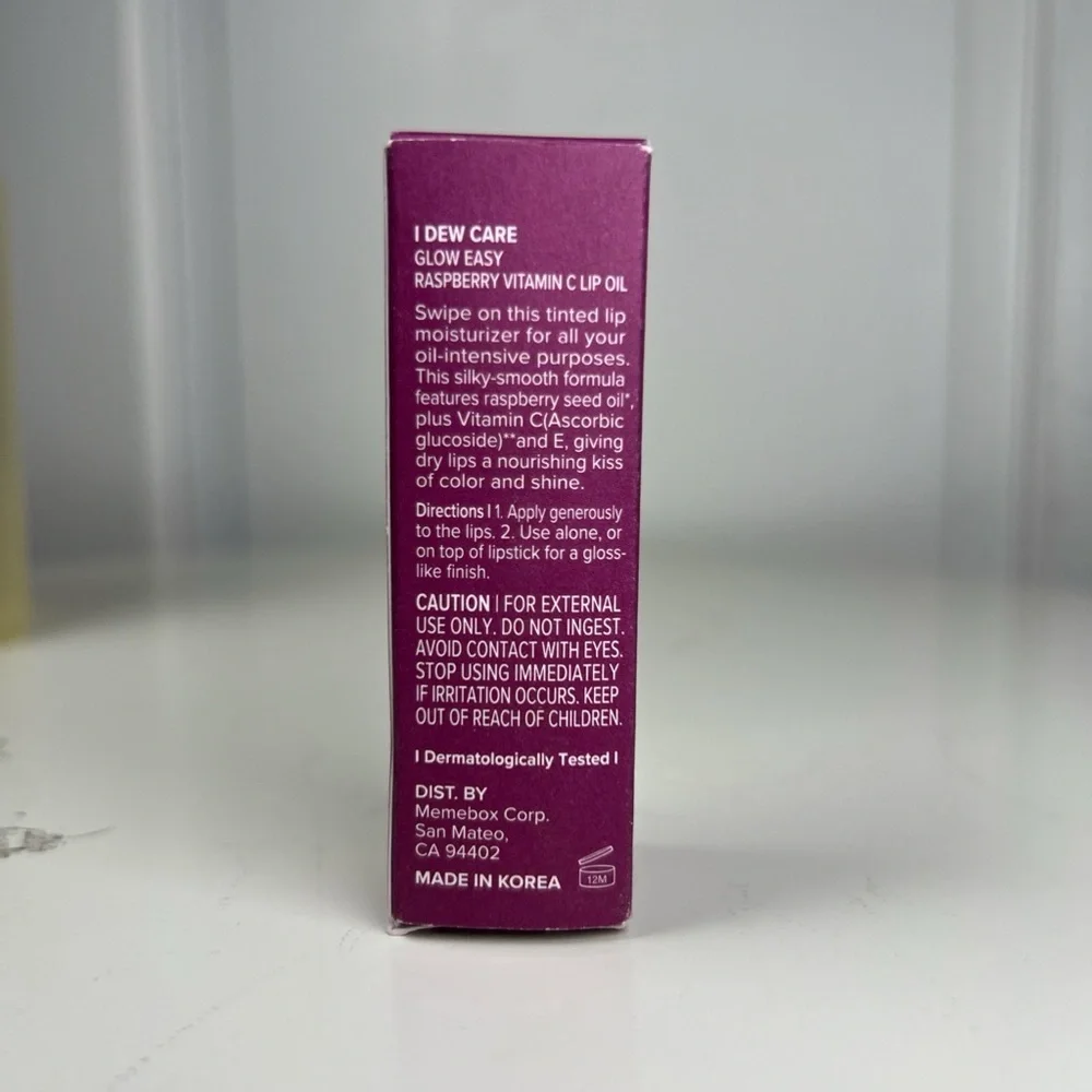 I Dew Care Glow Easy Raspberry Lip Oil - Vibrant Pink Sealed in Box